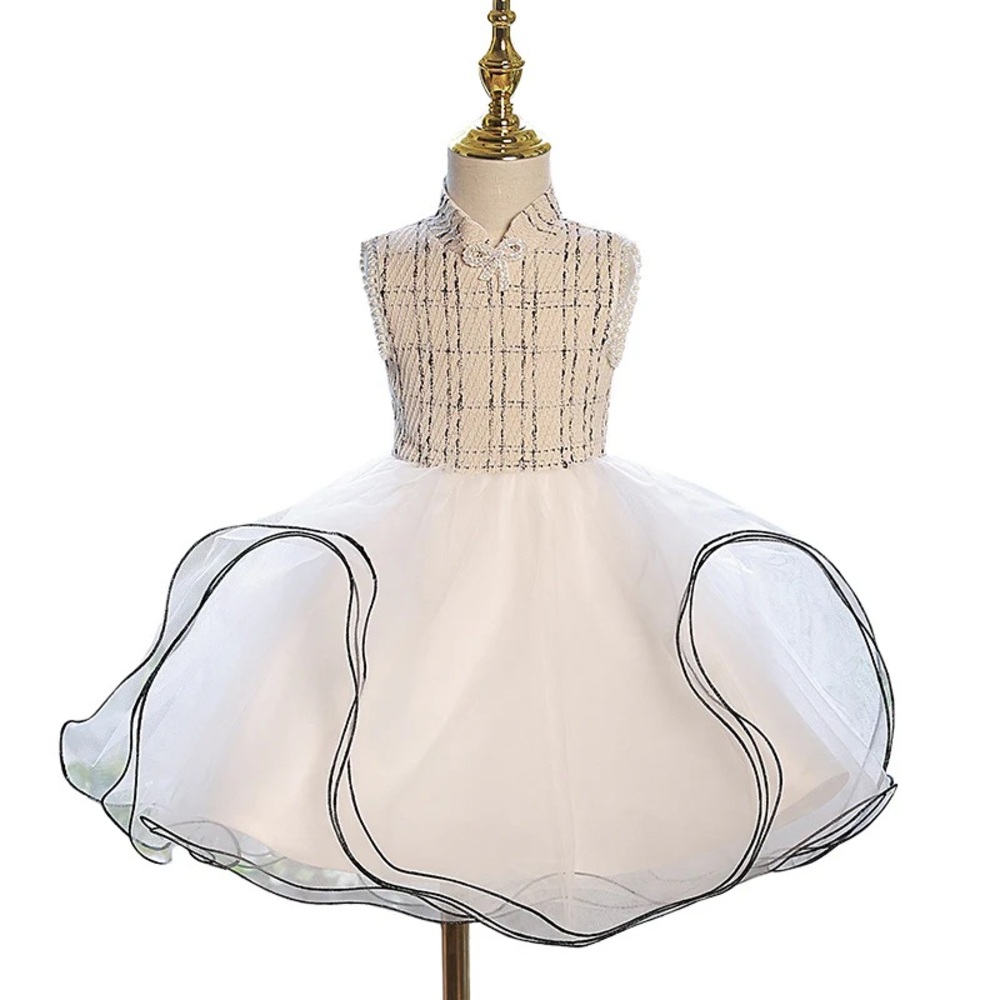 Marryshe First Communion Sleeveless Puffy Tulle Wave Birthday Party Dress